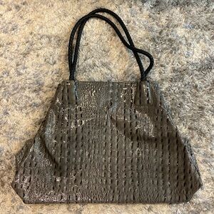 Light used gray alligator texture Big Buddha Tote